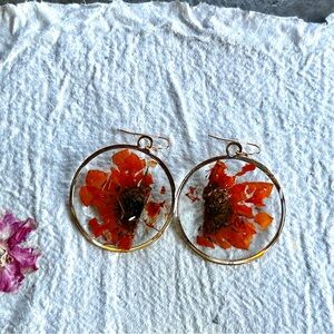 Handmade Resin Crushed Flower Earrings